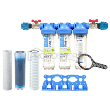 Szűrőkészlet Senior 10 "TRIO. Csatlakozókészlet 1". Szennyeződés-, szag- és ízszűrés (LA-SX)