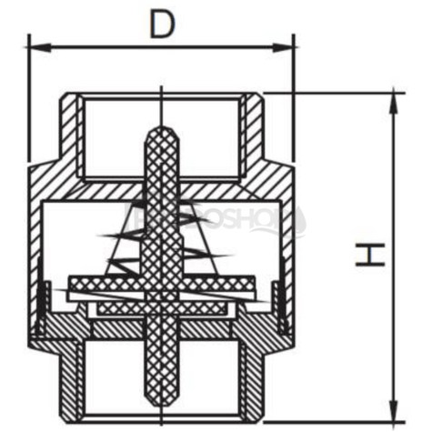 Visszacsapó szelep univerzális 5/4" teljes sárgaréz